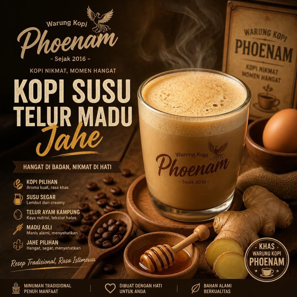 Kopi Susu Telur Madu Jahe Warkop Phoenam